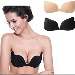 Target Strapless Adhesive Bra Set - Black and Nude